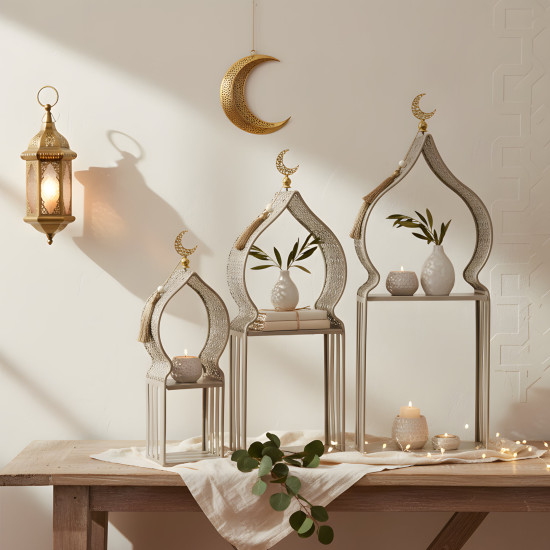 Ramadan Metal Stand Set - 3 Pcs